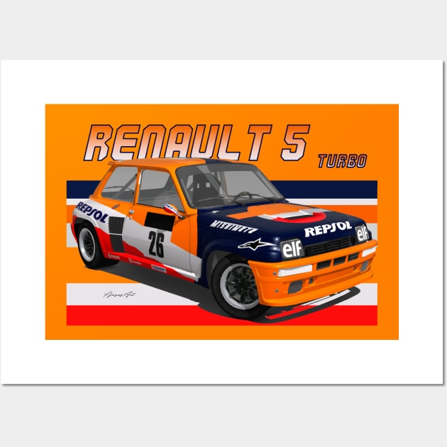 Renault 5 Turbo Group B Wall Art by PjesusArt